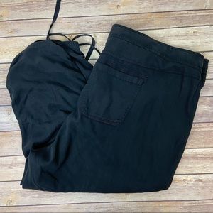 TORRID Black Drawstring Zip up Pants tied ankle